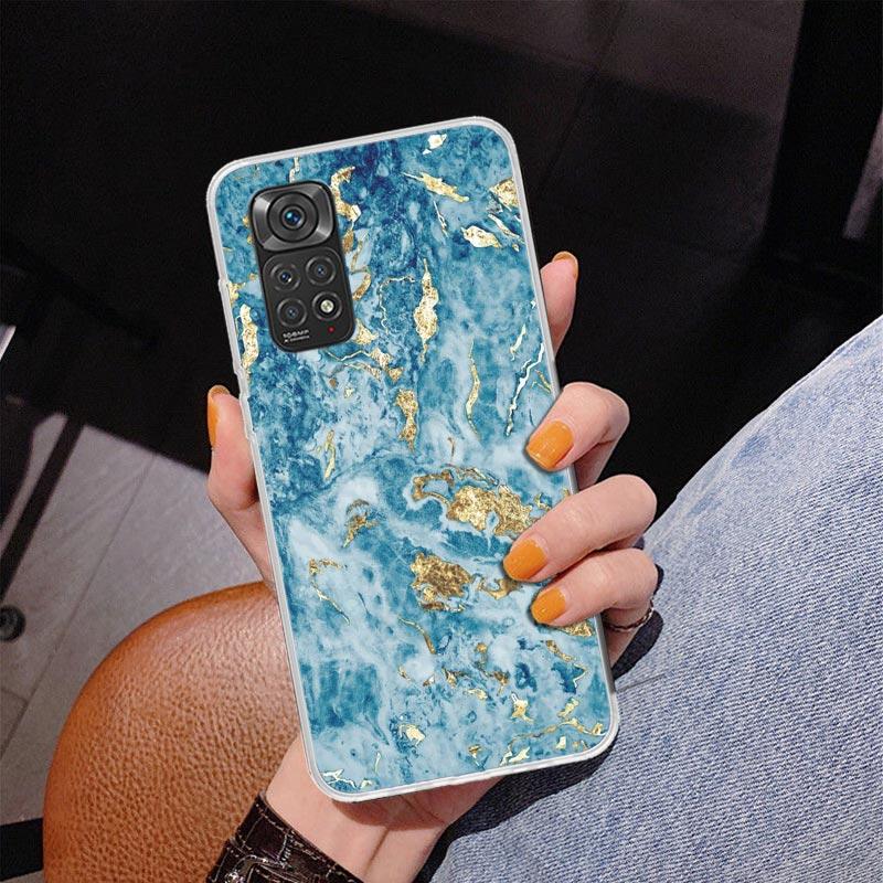 Fashion Gold Pink Geometric Marble Phone Case For Xiaomi Redmi Note 15 14 13 12S 12 11 Pro Plus 14S 11S 11E 10 10S 11T 5G Person
