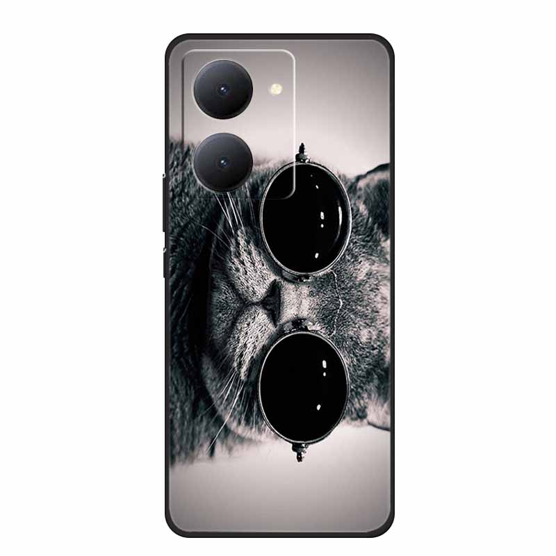For VIVO Y36 Y78m Y27 5G Case Animals Soft Silicone Back Cover Phone Cases for VIVO Y27 5G VIVOY36 5G 6.64" Cool Wolf Cat Fundas