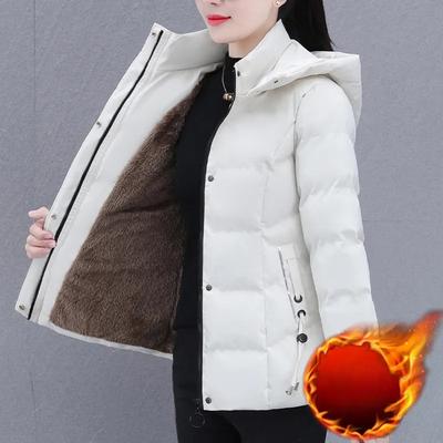 Giacca Imbottita in Cotone Imbottito in Velluto Plus da Donna Autunno e Inverno 2026 Nuovo Soprabito Moda Coreana Casual Caldo Cappotto Top da Donna