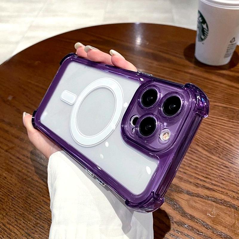 

Роскошный беспроводной зарядный противоударный чехол Magsafe для iPhone 15 14 11 12 13 Pro Max 15 Plus прозрачный магнитный бампер For iPhone 15 Plus