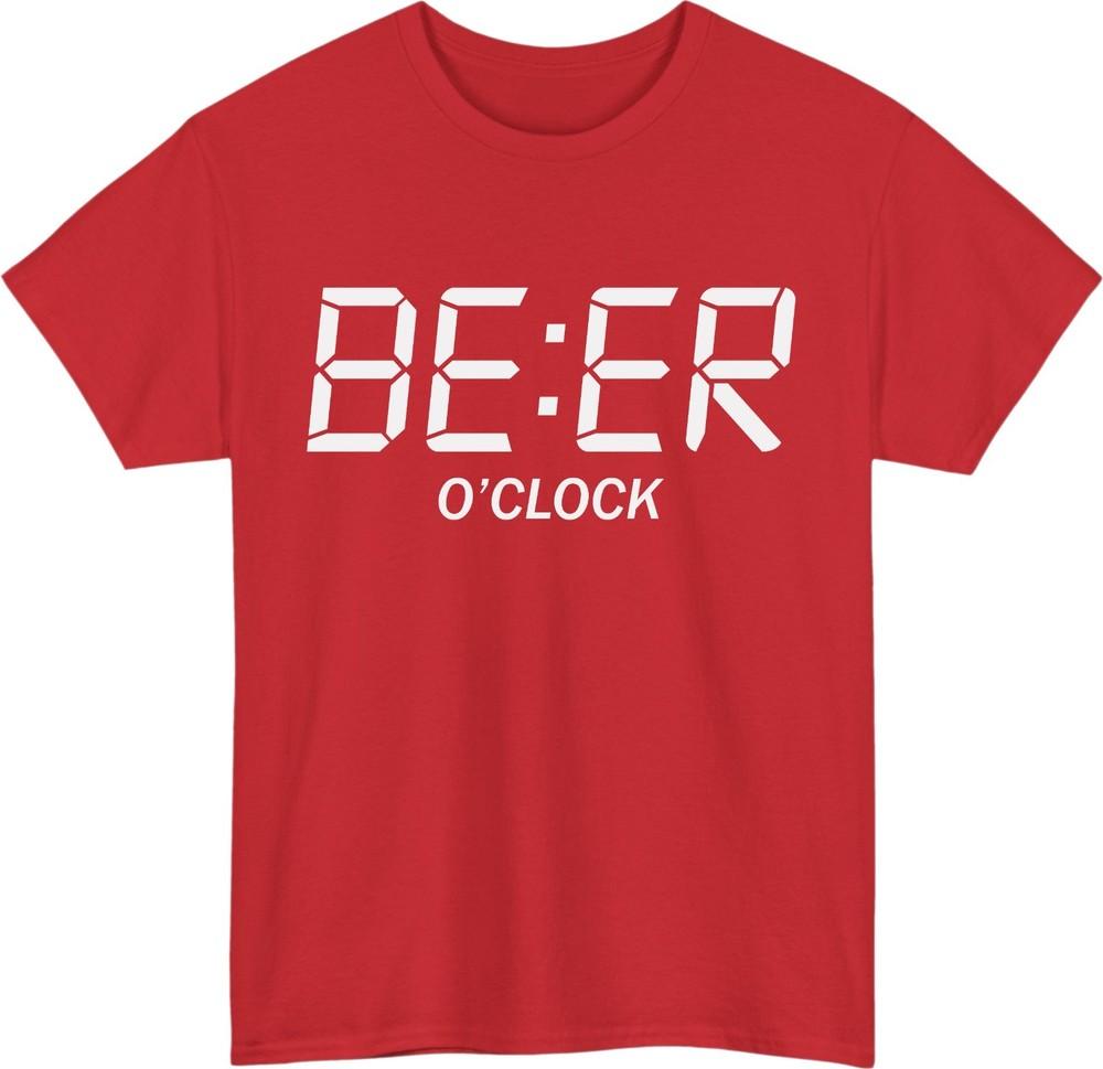 Funny beer o clock unisex tshirt  digital clock drinking sarcastic meme tee