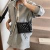 New fashionable and high-end small square bag 2025 trendy one-shoulder oblique span women's bag Korean version of Xiaoxiangfeng diamond underarm bag