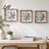 Three Dimensional Resin Relief 3D Beach Wooden Frame Wall Art Coastal Style Starfish/Conch/Shell Decor Ocean American Country Home Art Inspired