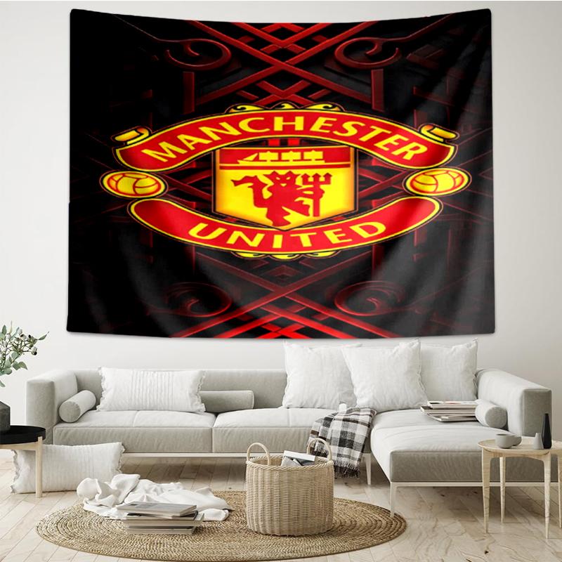 Manchester United Print Tapestry, Backdrop, Easy Setup, Ideal for Bedroom, Office & Living Room, with Aesthetic Wall Hanging Decor.
