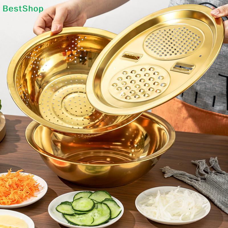 3-In-1 Stainless Steel Kitchen Set, Equipped With Built-in Grinding, Multifunctional Filter, And Mixing Bowl