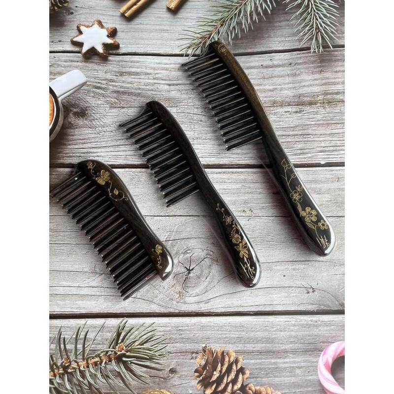 Tan Mujiang Czerwony Guibao Drewniany Prosty Grzebień do Włosów