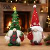 Snowflake Pattern Holiday Decor Christmas Gnome Plush Figurines, Faceless Santa Stuffed Cloth Dolls, Festive Home Accents Scandinavian Elf Tabletop