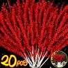 Großhandel Künstliche Rote Beeren Stiele Simulation Weihnachts Stechpalmenbeeren Zweige DIY Kranz Weihnachtsbaum Party Heimtisch Dekorationen