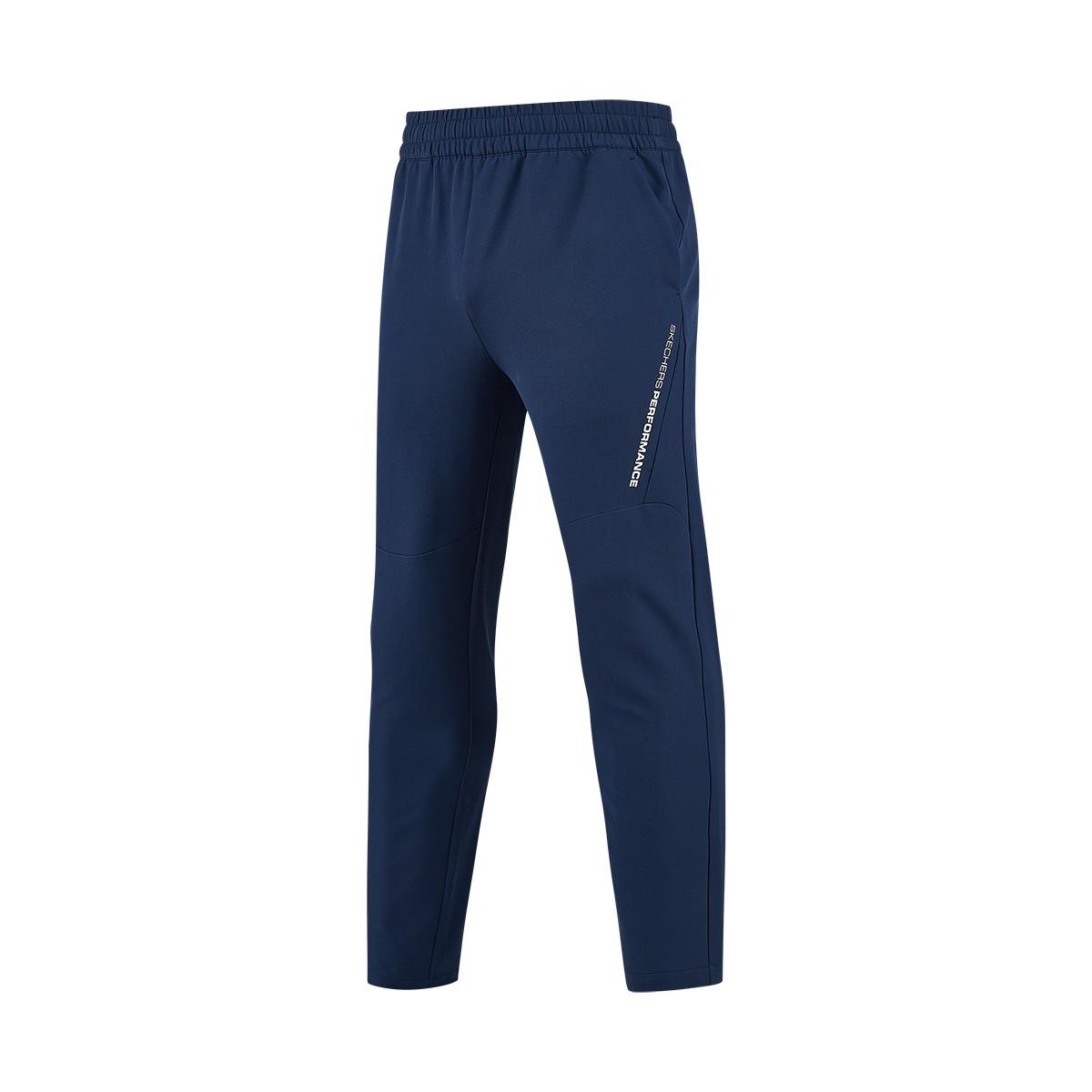 Skechers Basic Sports Series Woven Comfortable Thin Velvet Casual Pants Men bottoms Navy-Blue P424M145-002Z M