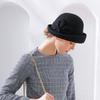 Bucket Vintage Womens Winter Fashion Hats Bow Knot Caps Wool Flower Hat Headdress Outdoor Calla Lily