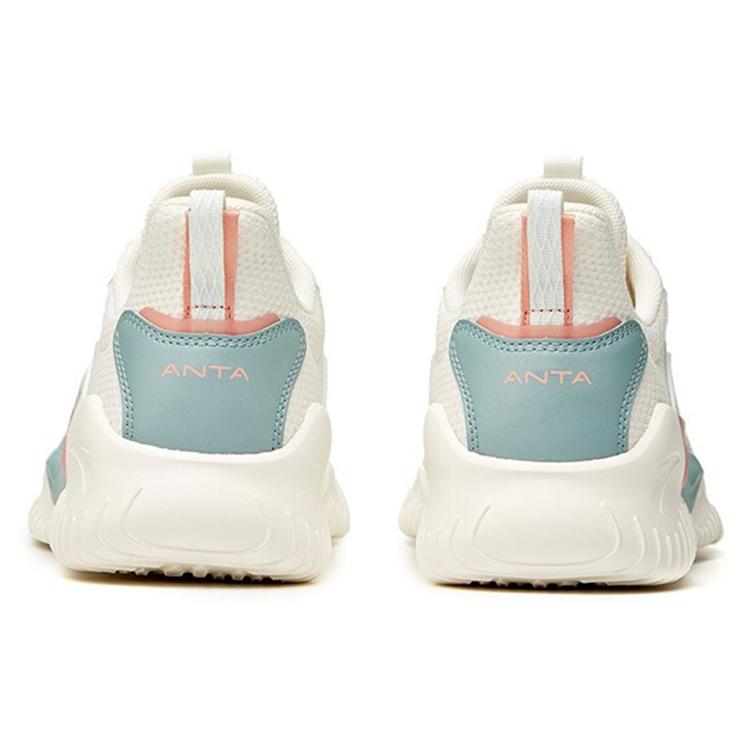 New Anta Running Collection Cushioning Anti Slip And Wear Resistant Low Top Running Shoes Women's White Cyan 922045533-4