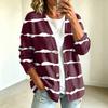 Damen Casual Knopfleiste Gestreifte Print Jacke für den Alltag