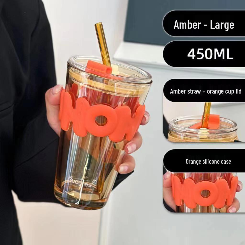 Trendy Bamboo Glass Cup: Stylish Women's Coffee & Beverage Gift