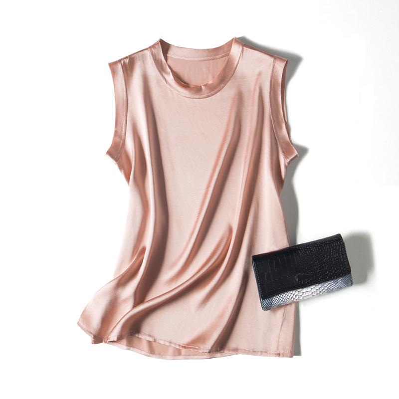 Plus Size Women's Silk Satin Camisole Vest - Mulberry Silk Base Layer Top