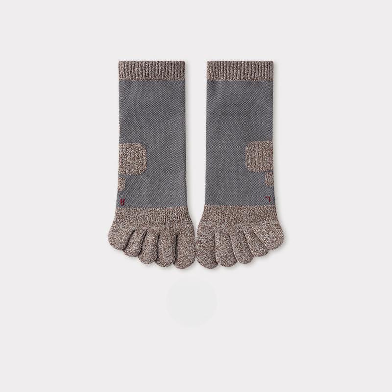 Terry Socks Men's Five Fingers Socks Towel Bottom Cotton Non-slip Anti-pilling Mesh Sweat Breathable Anti-odour Spring Socks