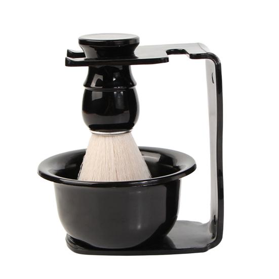 3-In-1 Beard Grooming Kit with Shaving Brush Soap Bowl Stand Ergonomic Design Beard Care Set Shaving Tools for Facial Care And Travel Use