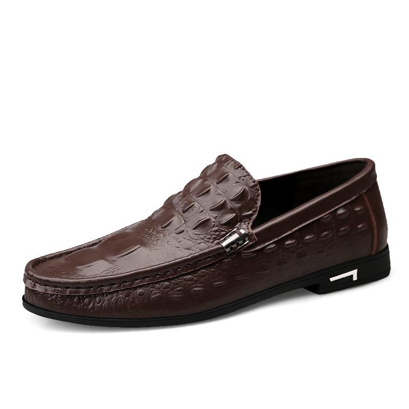 Mode Äkta Läder Herr Casual Skor Lyxmärke 2024 Herr Loafers Mockasiner Andningsbara Slip-on Svarta Körskor Plus Storlek 38-46