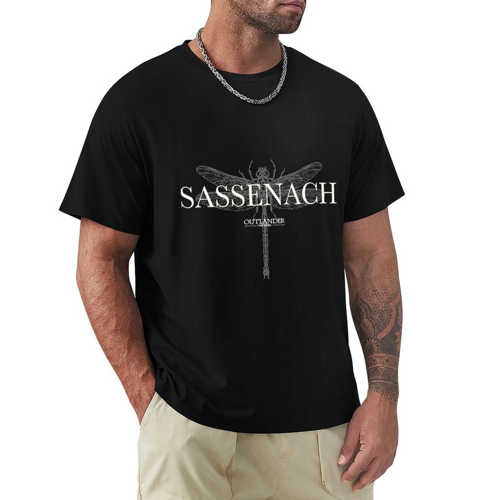 Outlander Sassenach Dragon Fly Line Art Tshirt Basic Simple Design Short Sleeve Shirt