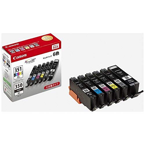

Canon Genuine Ink Cartridge 6 Color Large Capacity Type 2 Box Set BCI-351XL (BK/C/M/Y/GY)+BCI-350XL Multi-Pack BCI-351XL+350XL/6MP