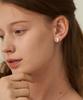 Noonoo Fingers 925 Sterling Silver Post White Mother-Of-Pearl Crescent Moon Earrings