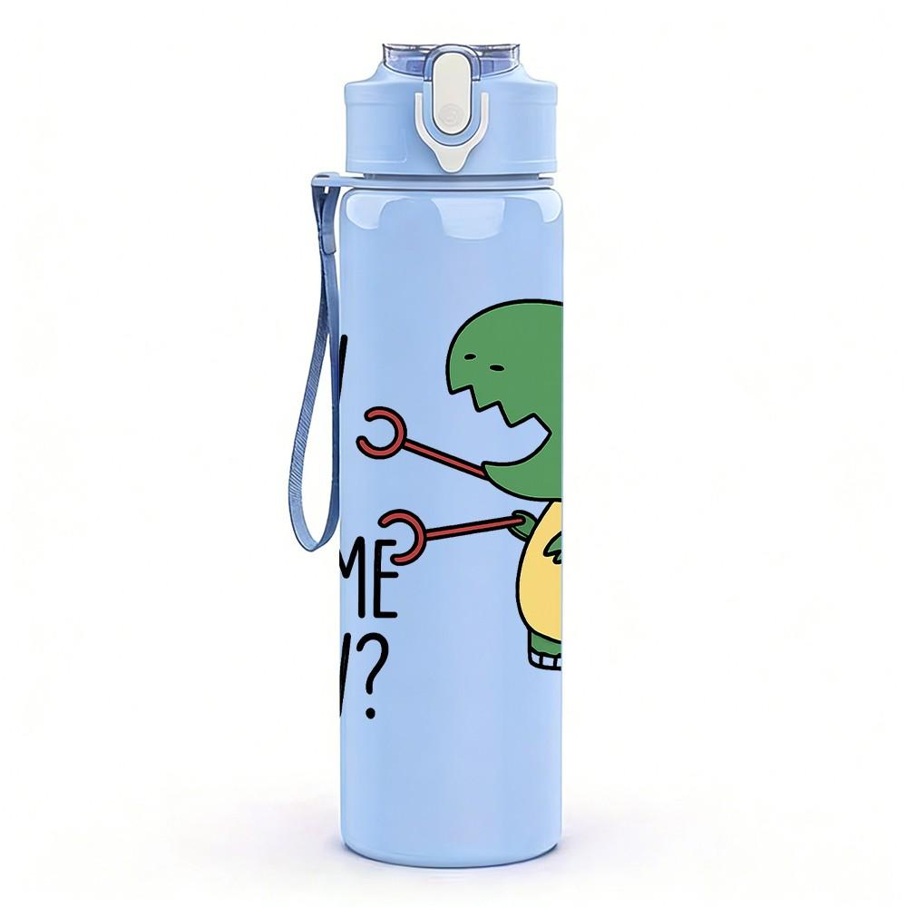 1PC How You Like Me Now Dino 750ml Color Plastic Sports Water Bottle Leakproof Flip Straw Lid Suitable for Sports Office Home Use