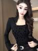 Tshirt Girls Oversize Leopard Print Vneck With Embroidery For Fall Fashion