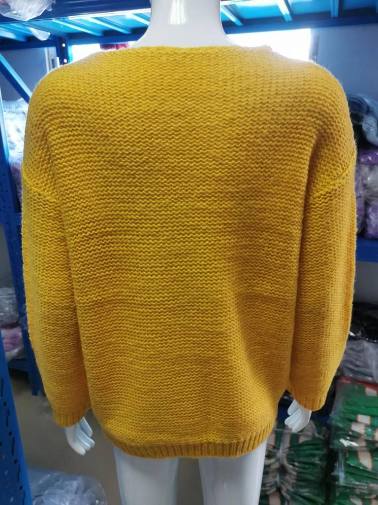 Women's V-Neck Long Sleeve Sweater 2026 - New European & American Style Knitwear