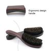 Men Beard Brush with Ergonomic Wooden Handle, Multi-function Boar Bristle Mustache Brush, Portable Beard Grooming Styling Tools