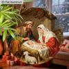 2D Flat Nativity Aluminium Christmas Sign - Navidad Figurine Ornaments with Holy Night - Aluminium Manger Sign - Ideal for Front Door, Wall, Porch