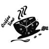 Horloges Murales 3D Miroir en Forme de Tasse à Café Design Moderne Autocollant d'Horloge Murale Créative Pour DIY Cuisine Salon Décorations de Maison