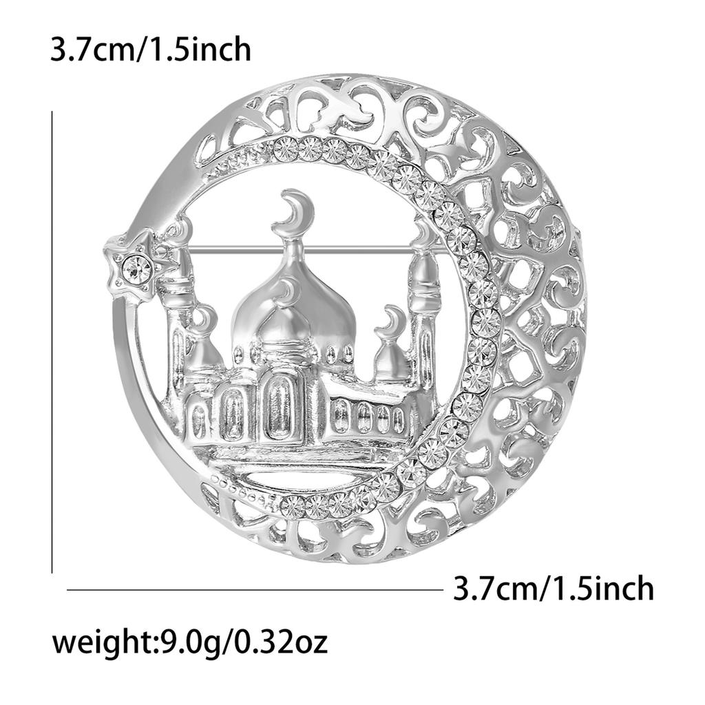 Rhinestone Taj Mahal Brooch for Women Enamel Architecture Historical Sites Pins Event Party Decoration Clothes Accessories