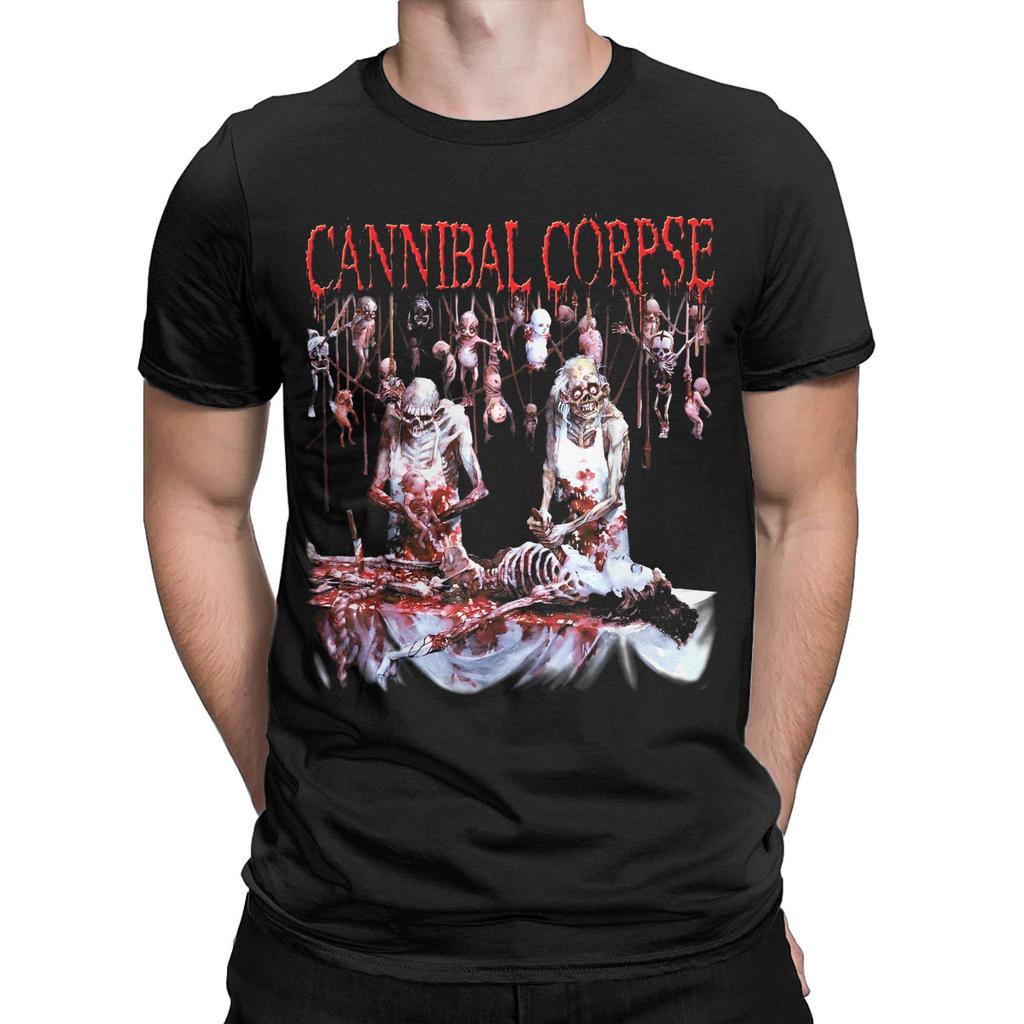 Men's T-Shirts Cannibal Corpse Butchered at Birth Cotton Tee Shirt Short Sleeve Death Metal Band T Shirts Round Collar Clothing