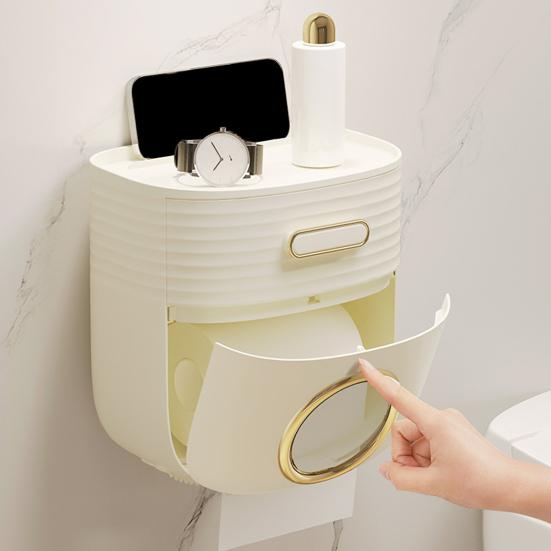 

Диспенсер для бумажных полотенец Yousheng с выдвижным ящиком, видимый дизайн, водонепроницаемое настенное крепление, простая установка, ящик для хранения рулонной бумажной салфетки