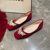Xiuhe Red Non-slip Two-wear Bridal Shoes, Wedding Shoes, Women's Flat-bottomed Fashion Women's Shoes, Shallow-mouth Pregnant Women's Single Shoes, We