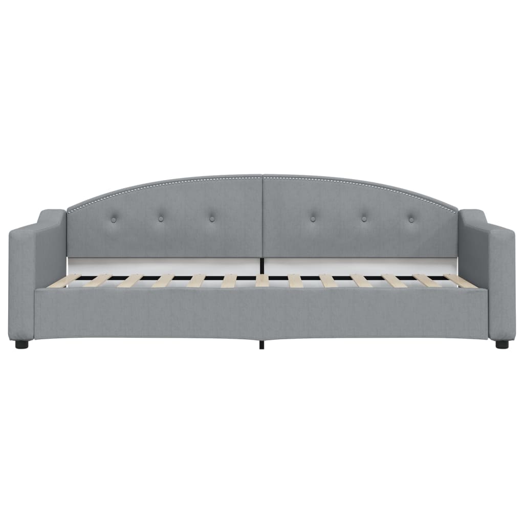 Pull Out Daybed Light Grey 90x190 cm Fabric