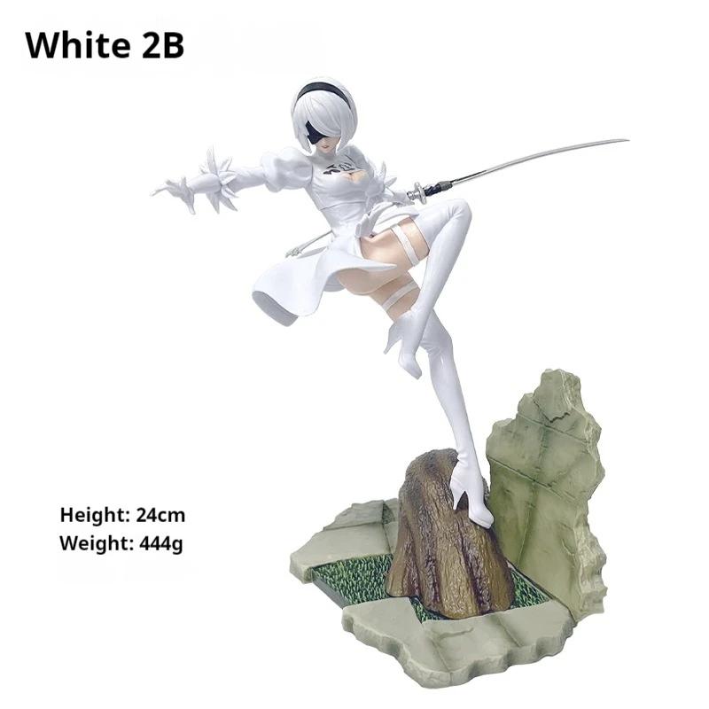 24cm Nier: Automata 2b Combat Posture Collectible Pvc Figure Mechanical Lifeform Statue Desktop Decoration For Gamer Anime Model