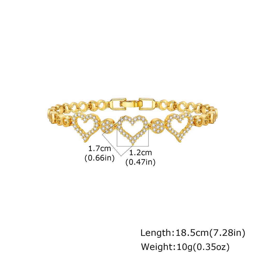 Hip Hop Rock Style Tennis Bracelet, 18K Gold Plated Classic Golden Bracelet, Zirconia Crystal Bracelet for Women Party Jewelry