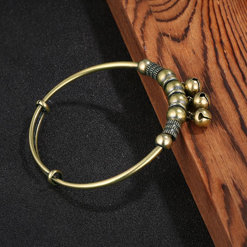 Creative gift Copper Push-pull bracelet Men's Women's Vintage Small bell 1 piece
