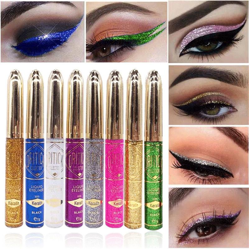 

3D золотые блестящие тени для век, жидкие водные тени для век, мгновенные сухие жемчужные блестящие жидкие подводки для глаз, макияж глаз