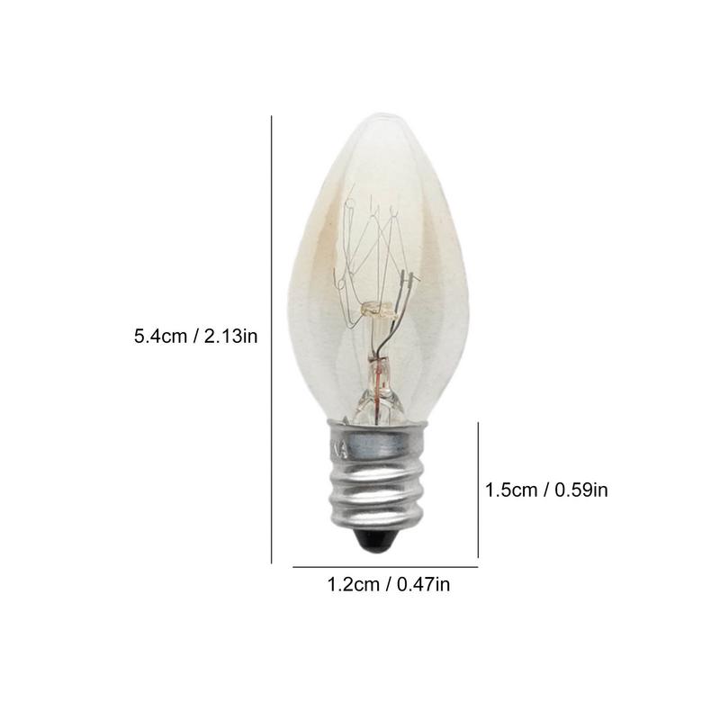 E12 Light Bulb 220V 10W 100LM 2700K Transparent Warm Color C7 Incandescent Tungsten Night Lamp Bulb Himalayan Salt Lamp Dropship
