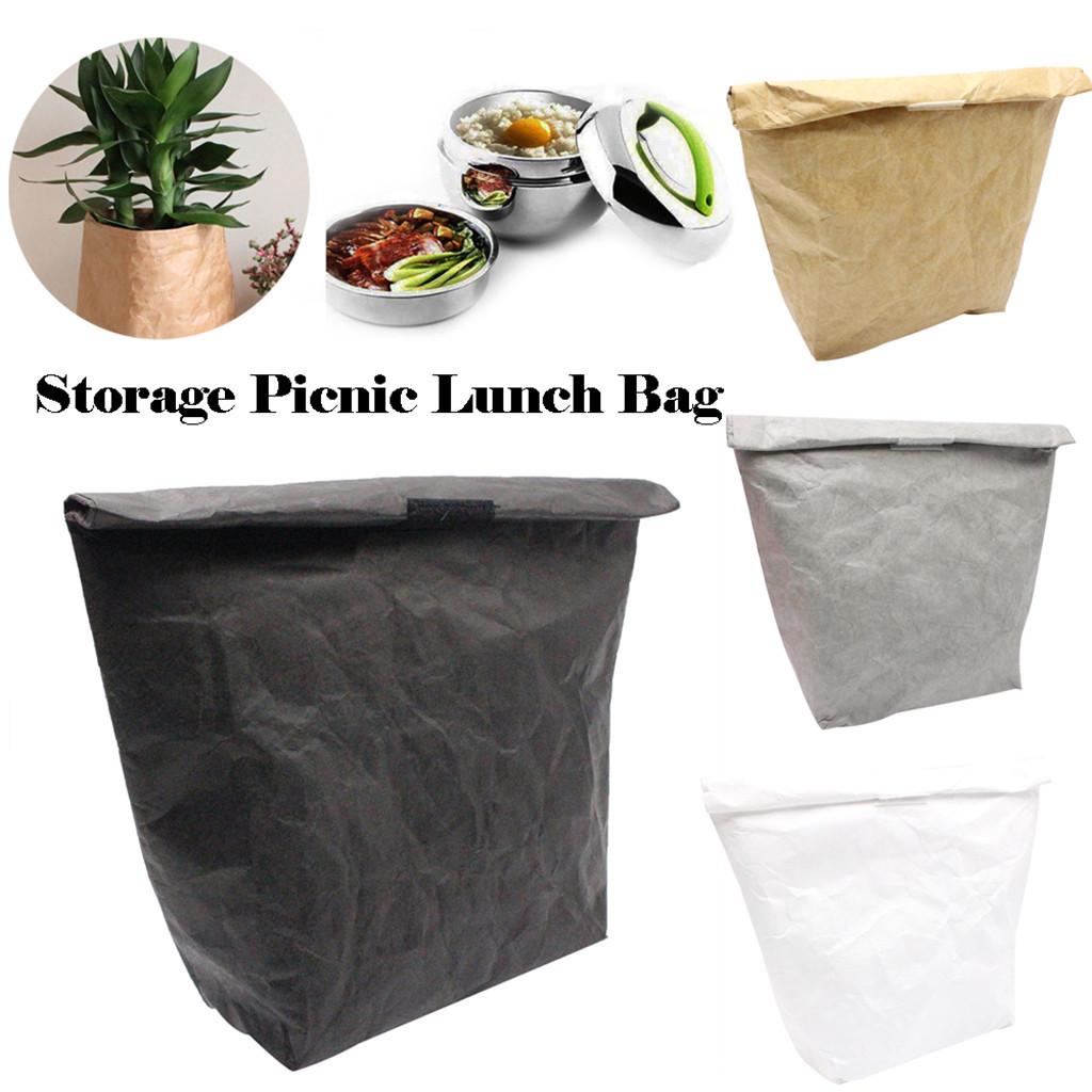 Buy Reusable Paper Lunch Bag Durable Insulated Thermal Kraft Paper