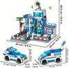 666 Teile Stadtpolizeistation Bausteine Konstruktionsmodell Spielzeug mit Auto & Hubschrauber für Jungen Weihnachtsgeschenk Kinder Pädagogisch