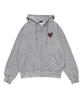 Escapefrom Happy Smile Rabbit Print Two-Way Zip-Up Hoodie Gray