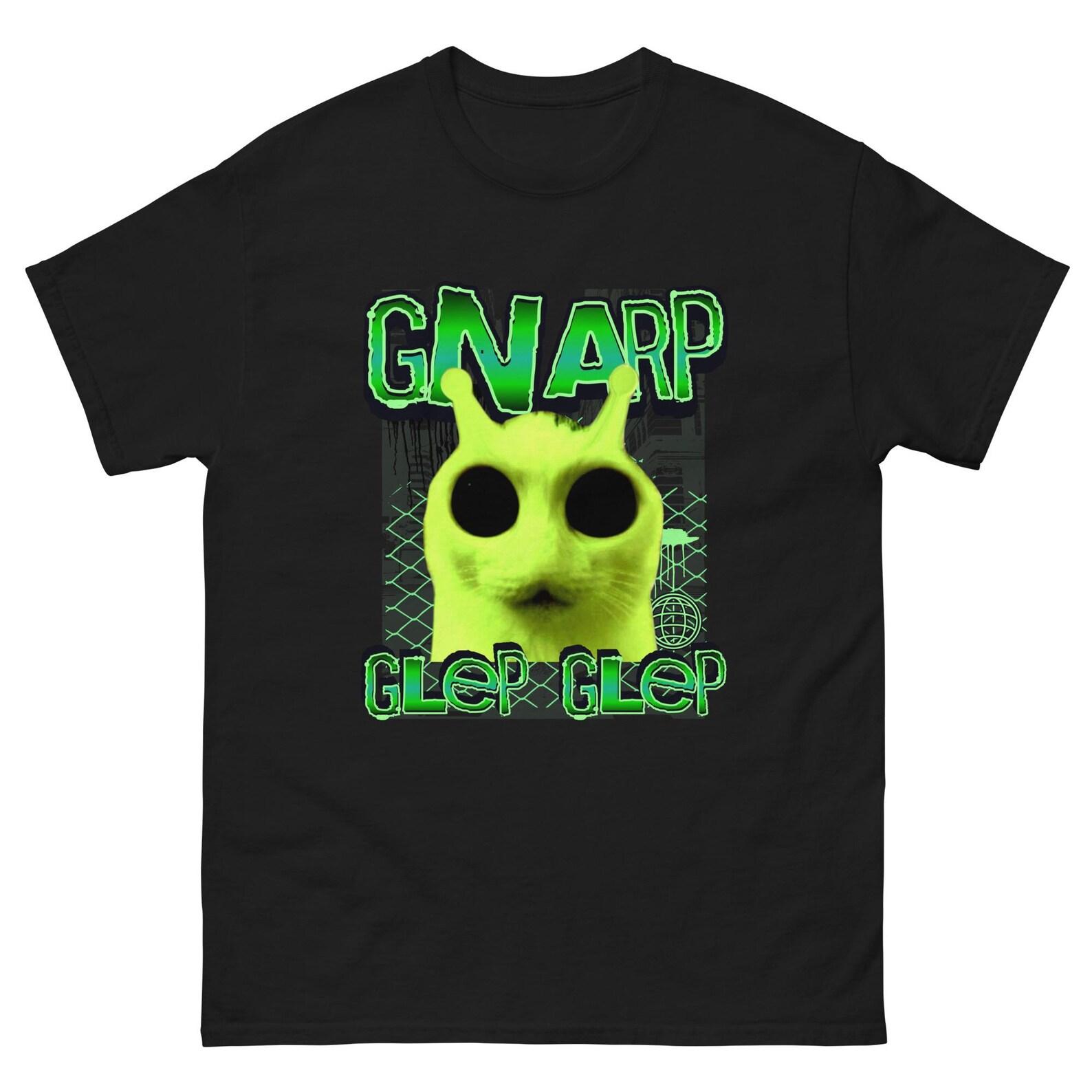 Gnarp Cat, Silly Alien Cat Meme, brainrot T-shirt, gen z meme tee, Stupid alien meme tee, funny alien cat meme, gen alpha Unisex classic tee 4XL