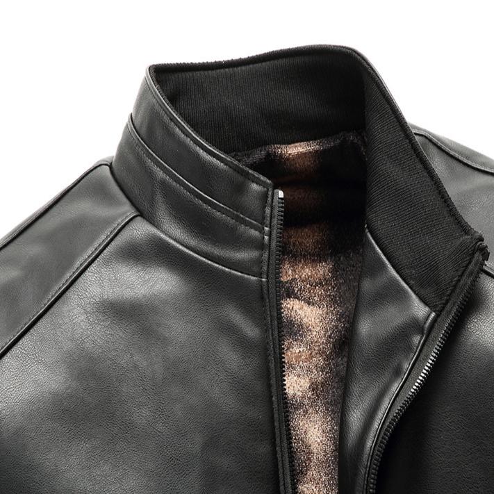 Mode Herren Kunstlederjacke Gold Samt Reißverschluss Stehkragen Warm Lockerer Mantel Herbst Winter Dick Lässiger Übermantel