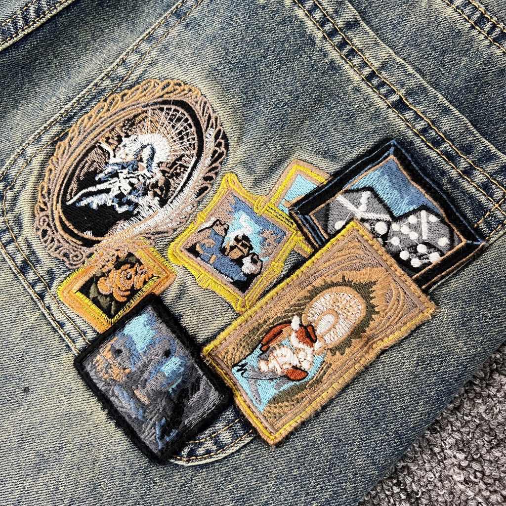 High Quality Y2K Harajuku Jeans Goth Vintage Plum Blossom Embroidery Pattern Wide Leg Pants Denim Fabric American Style Street Wear Unisex