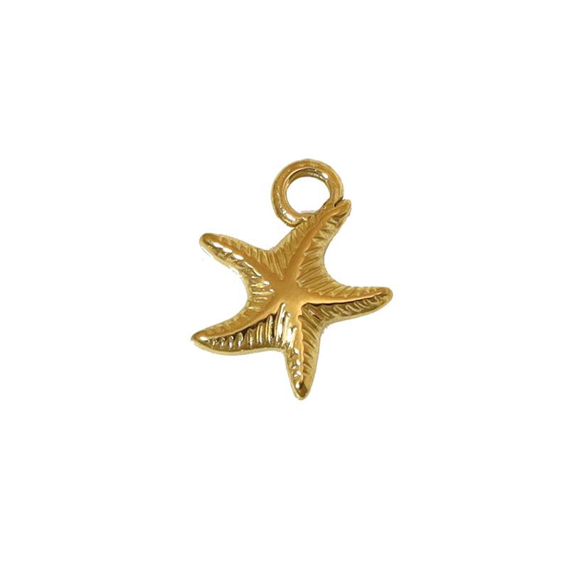 Edelstahl Meeresleben Seestern Muschel Schleife Kreuz DIY Anhänger Einzelner Anhänger Halskette Schmuck Zubehör