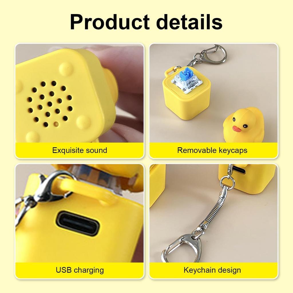 Gamer Keychain Mechanical Switch: Rgb Led Light Up Frog Duck Pendant, Clicky Keyboard Tester Keyring, Backpack Decor Aesthetic