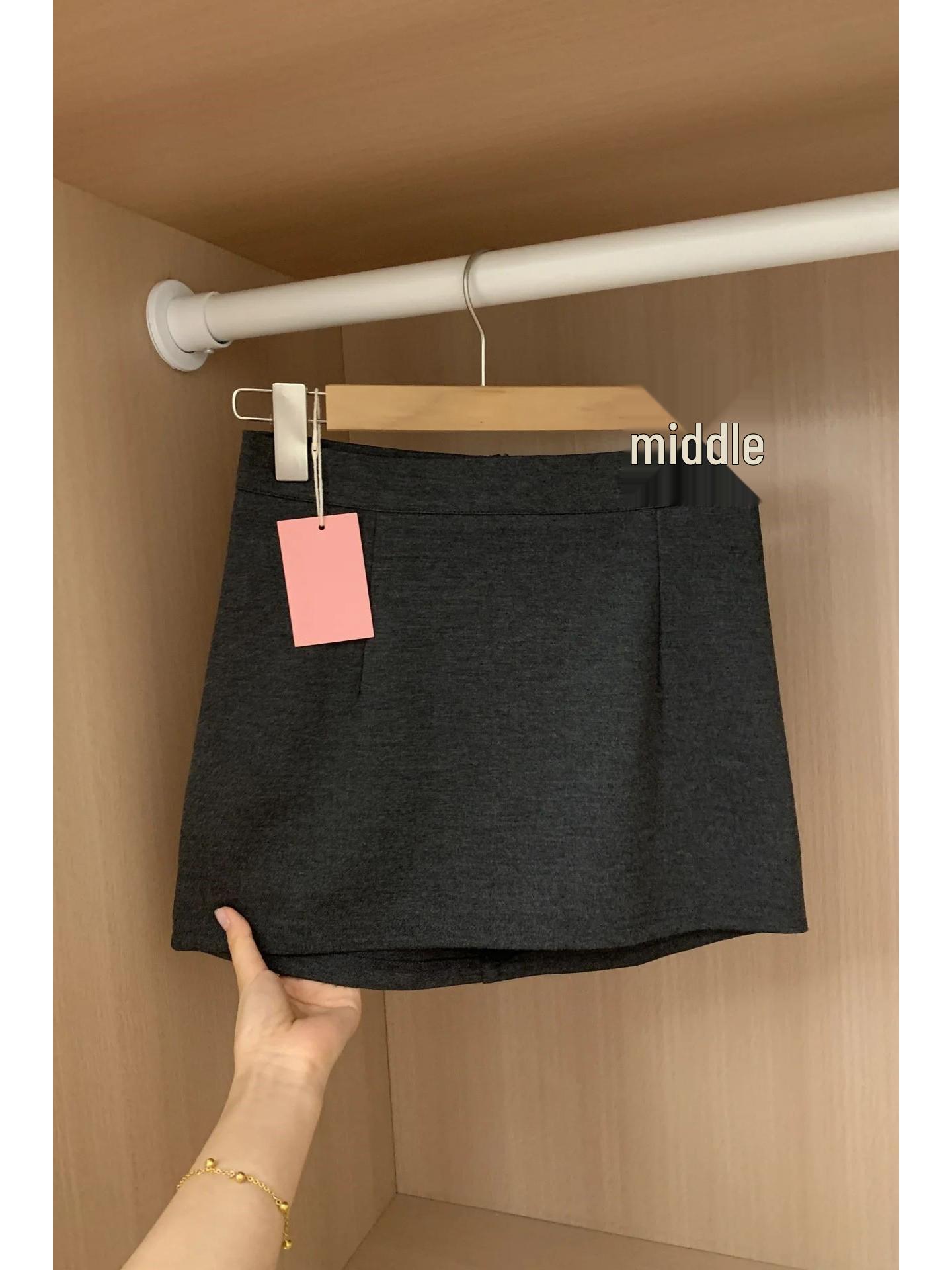 Women s Plus Size High-Waisted Dark Grey Wool A-line Skirt - Hip-Hugging, Spring/Autumn. 5XL темно серый