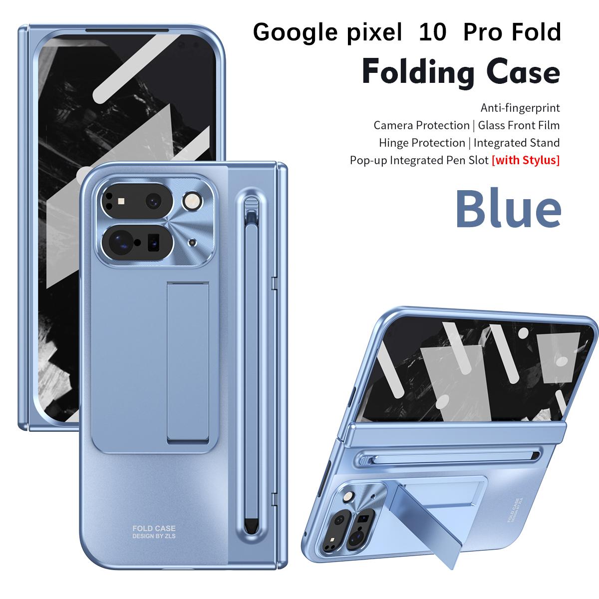 

For Google Pixel 10 Pro Fold Case Anti- fingerprint protective Film one-piece stand Spring loaded With pen slot Stylus Cover PC&Google Pixel 10 Pro Fold